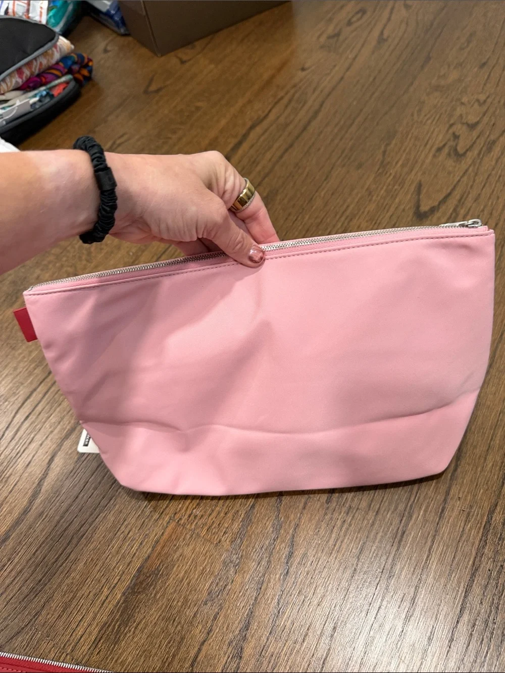 Away Two-Piece Pink and Red Cosmetic Pouch Set